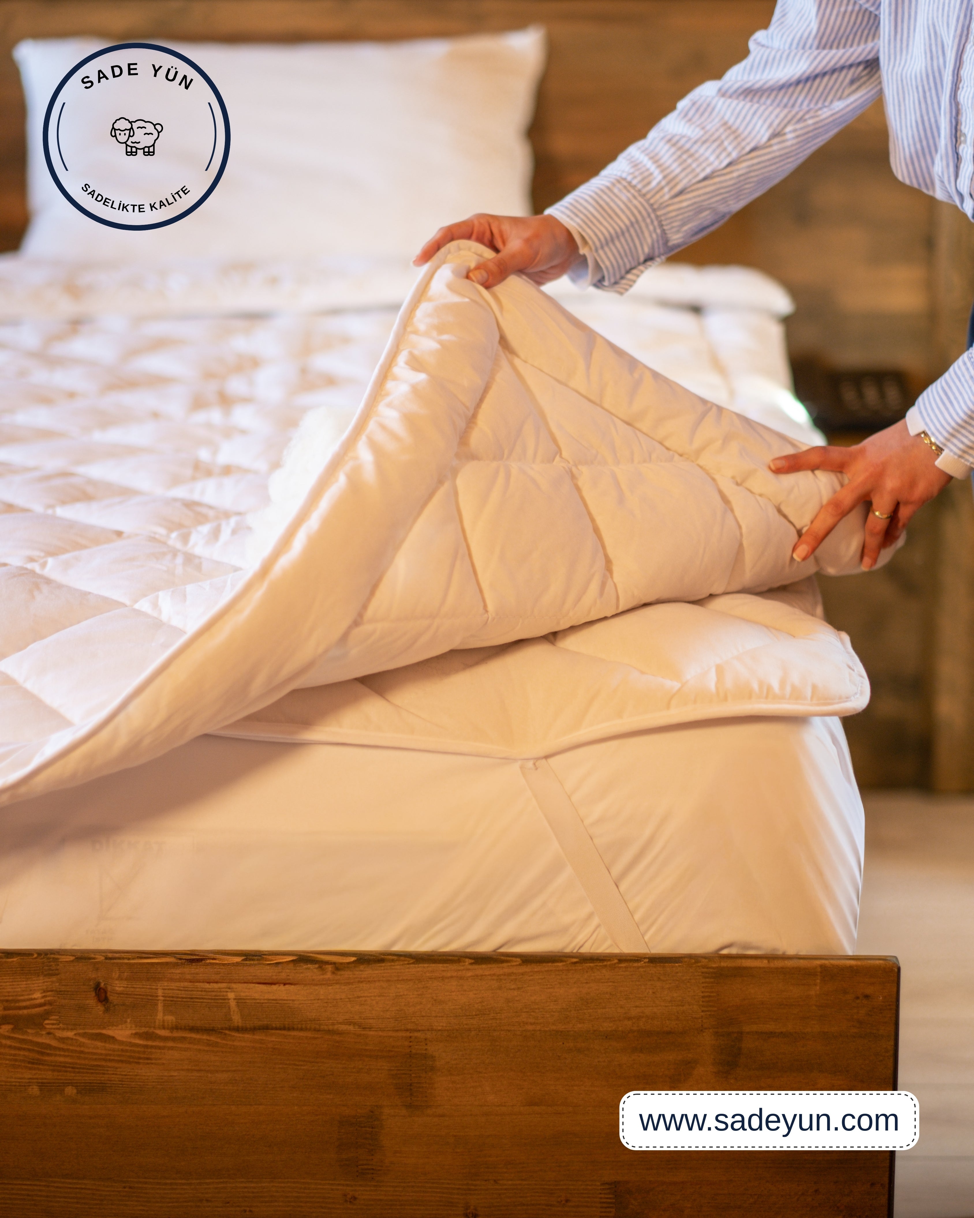 1 Kişilik Kuzu Yünü Yatak Pedi 90*180