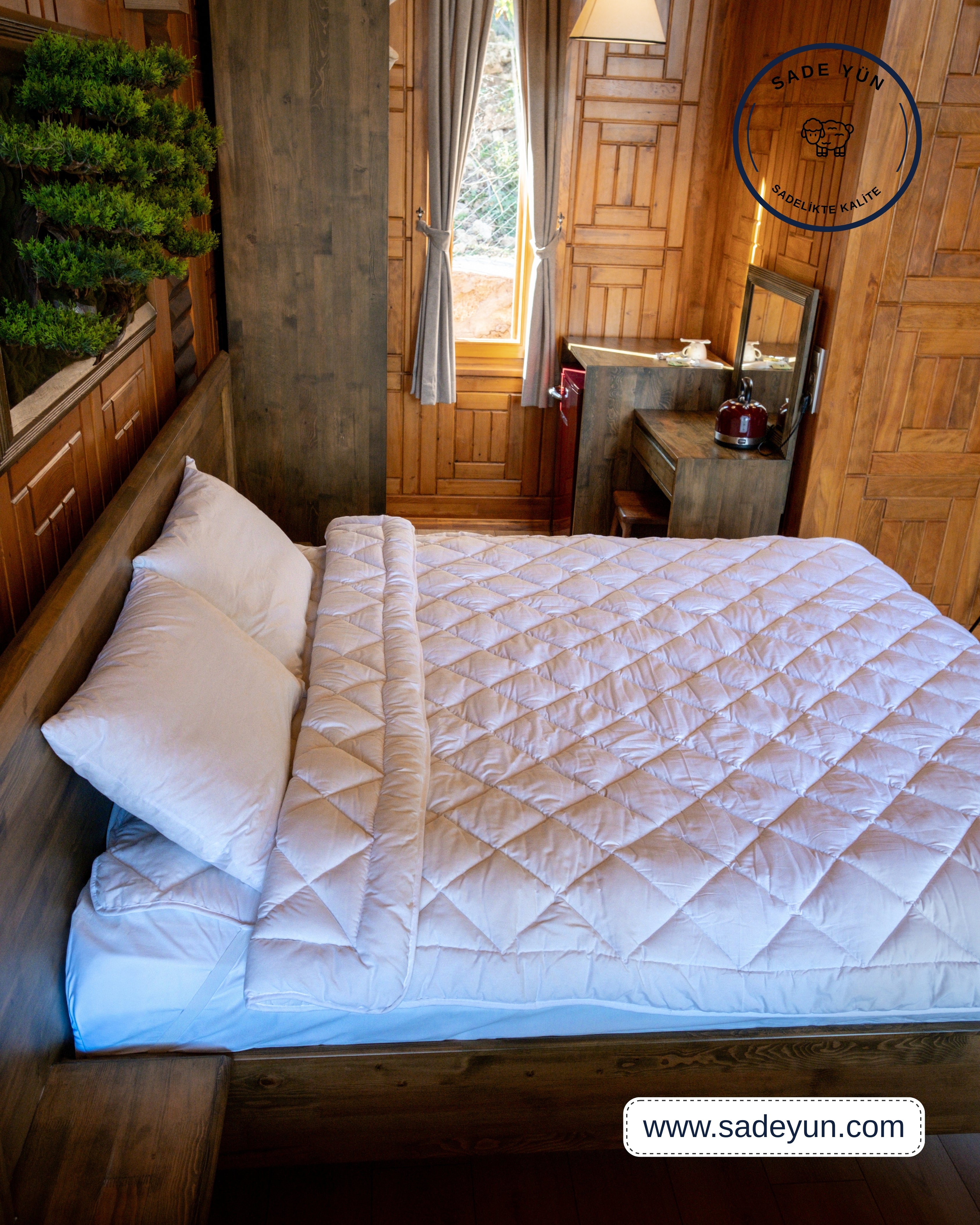 ÇİFT KİŞİLİK %100 KUZU YÜNÜ YORGAN 195*220