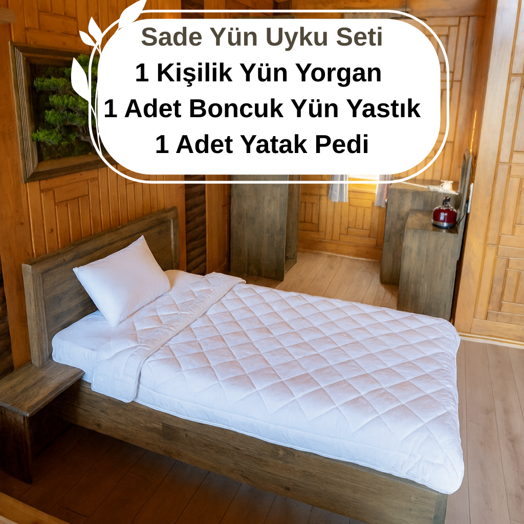 1 Kişilik Sade Yün Uyku Seti