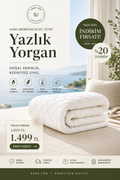 %100 Kuzu Yünü Yazlık Yorgan