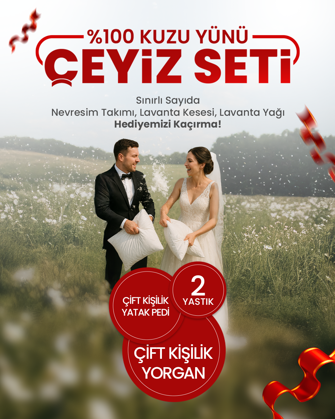 %100 Kuzu Yünü Çeyiz Seti